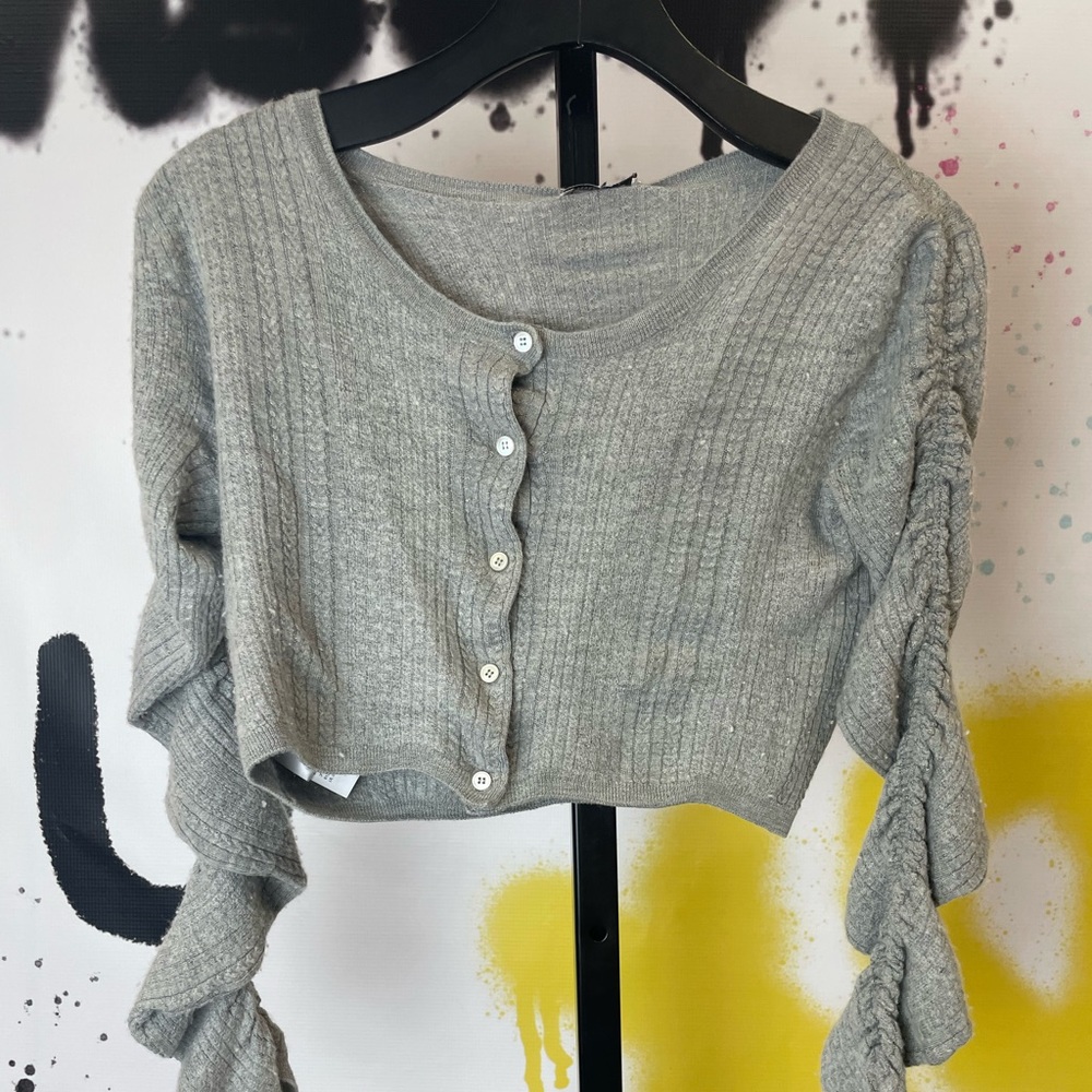 Miu Miu Grey Cropped Sweater